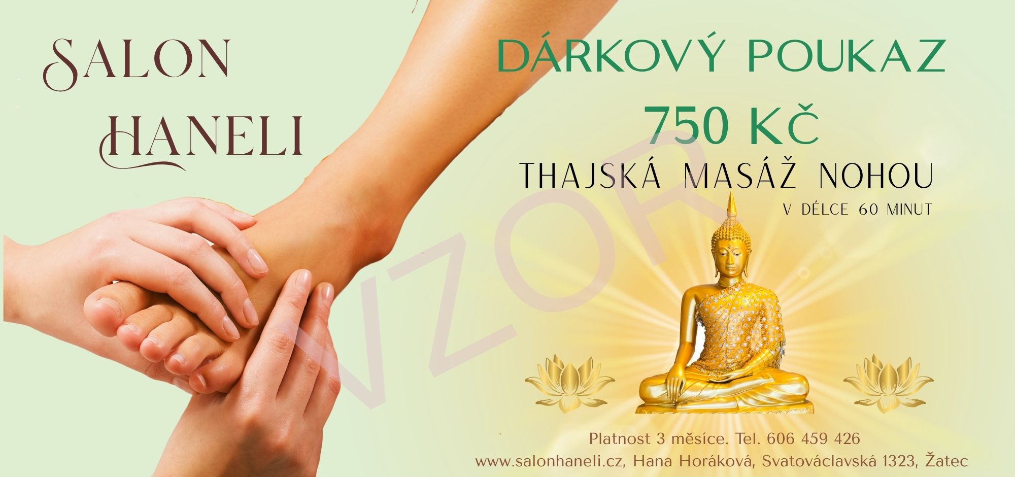 Páni Dárkový poukaz Thajská masáž nohou 60 minut 750 Kč